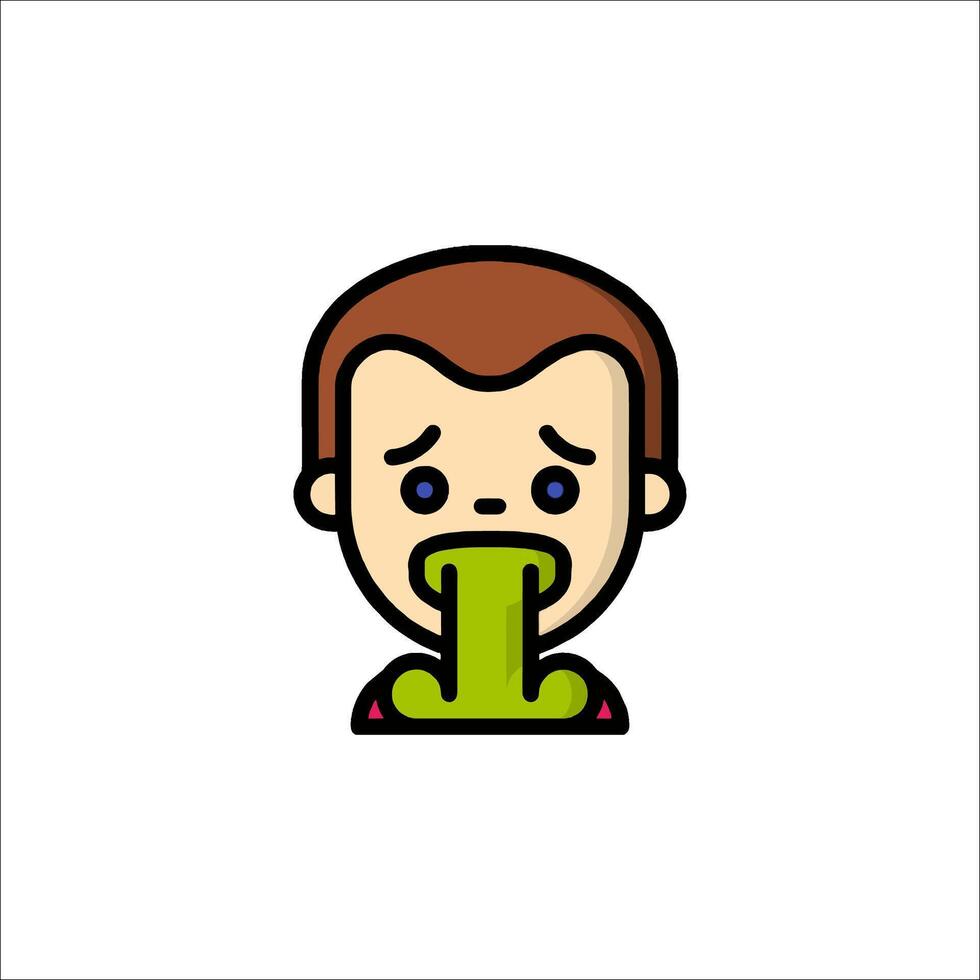 A man with a green tongue in his mouth vector
