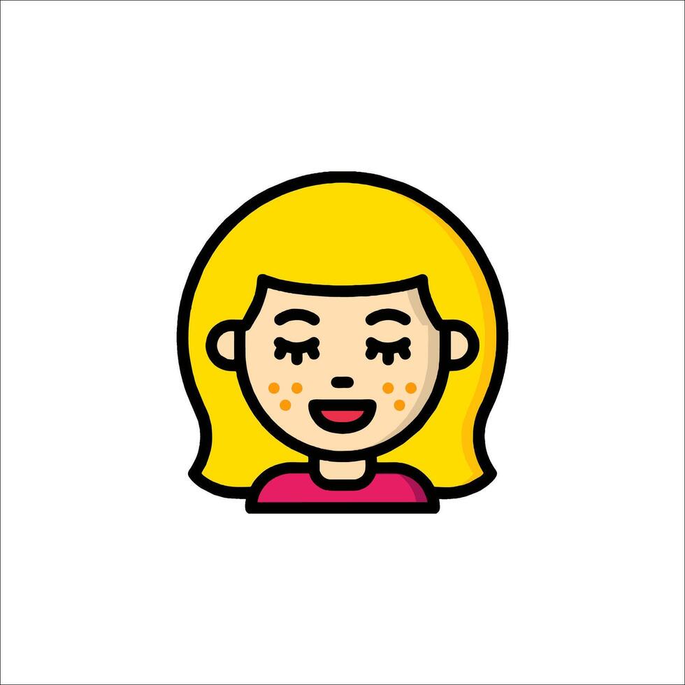 A woman with a face with a smile on it vector