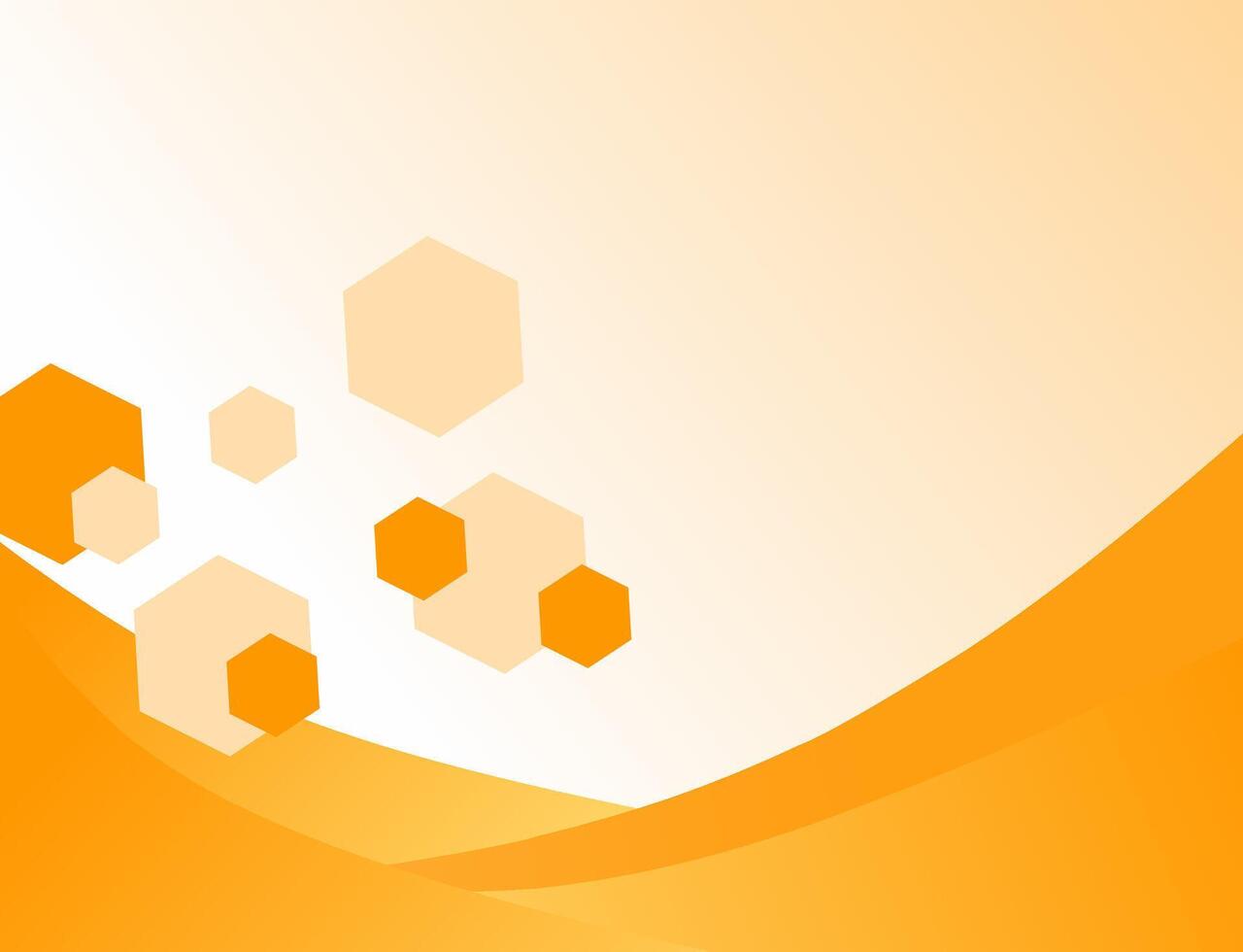 An orange background with hexagons on it vector