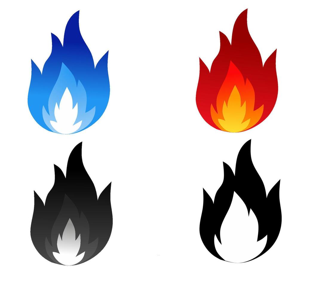 Fire icon set illustration vector