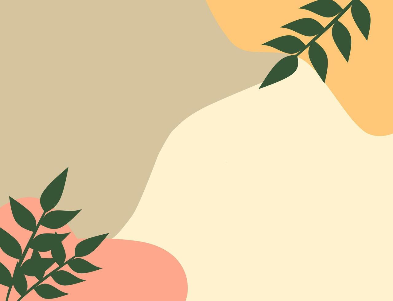 Aesthetic leaf background vector