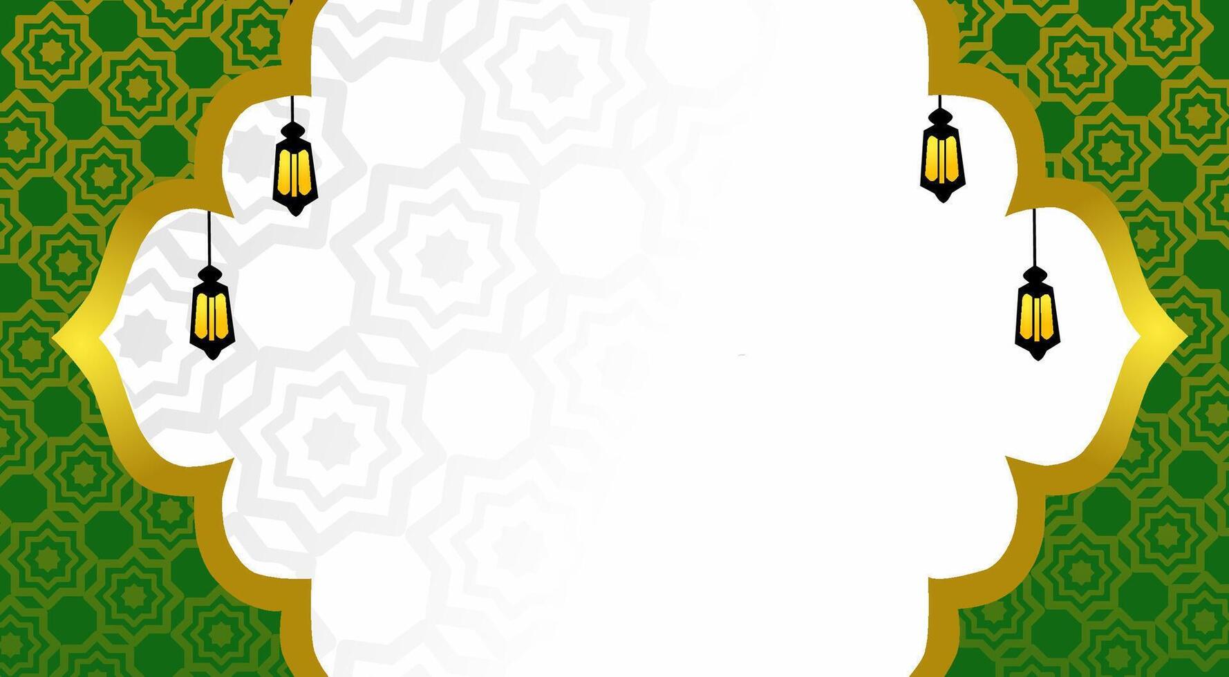 Green background islamic design vector