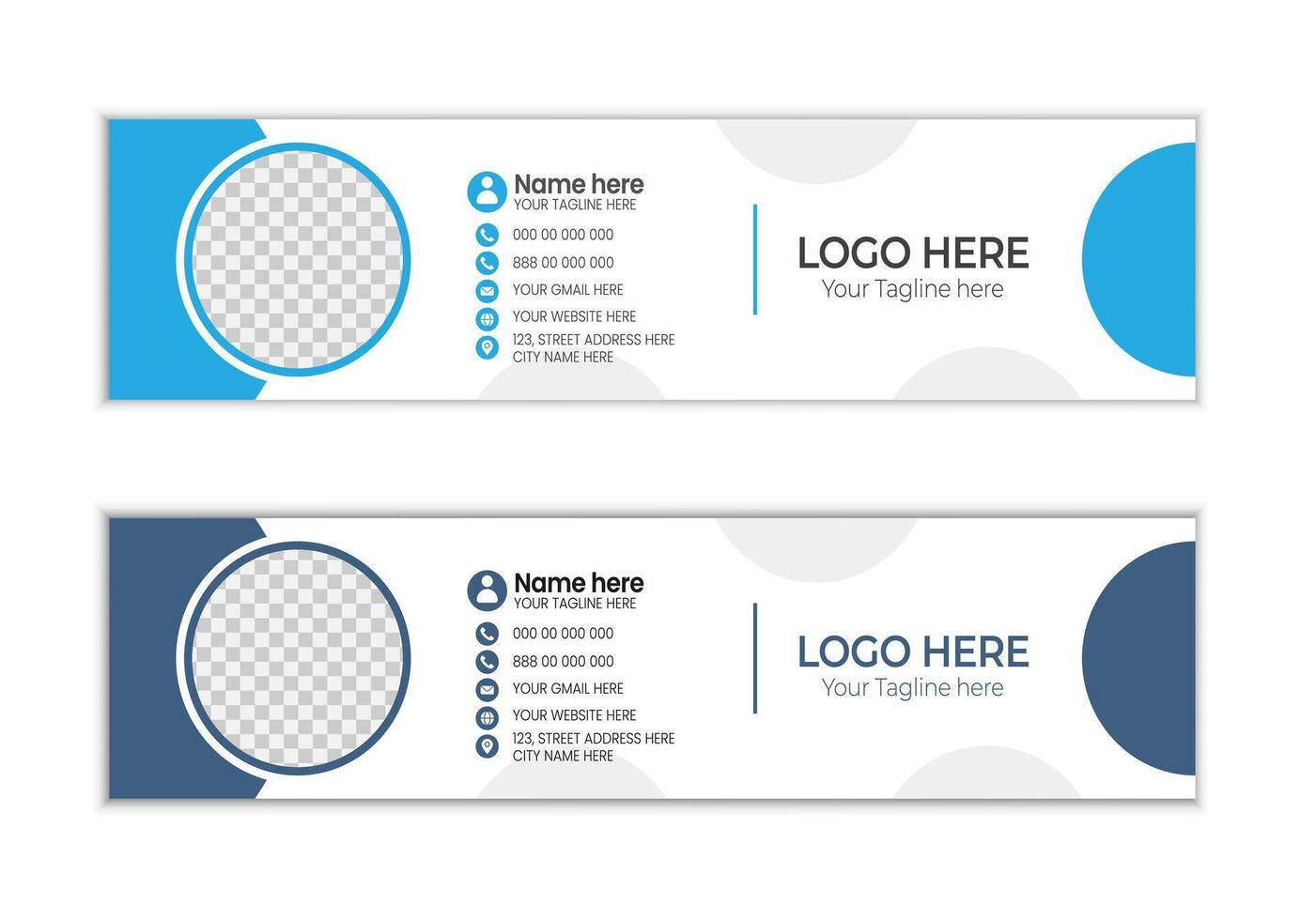 Clean email signature banner design vector