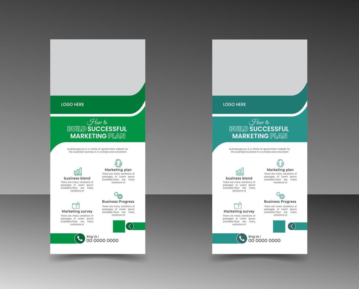 Rollup banner design with mockup template vector