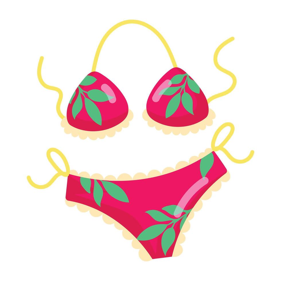 A comic style sticker of bikini vector
