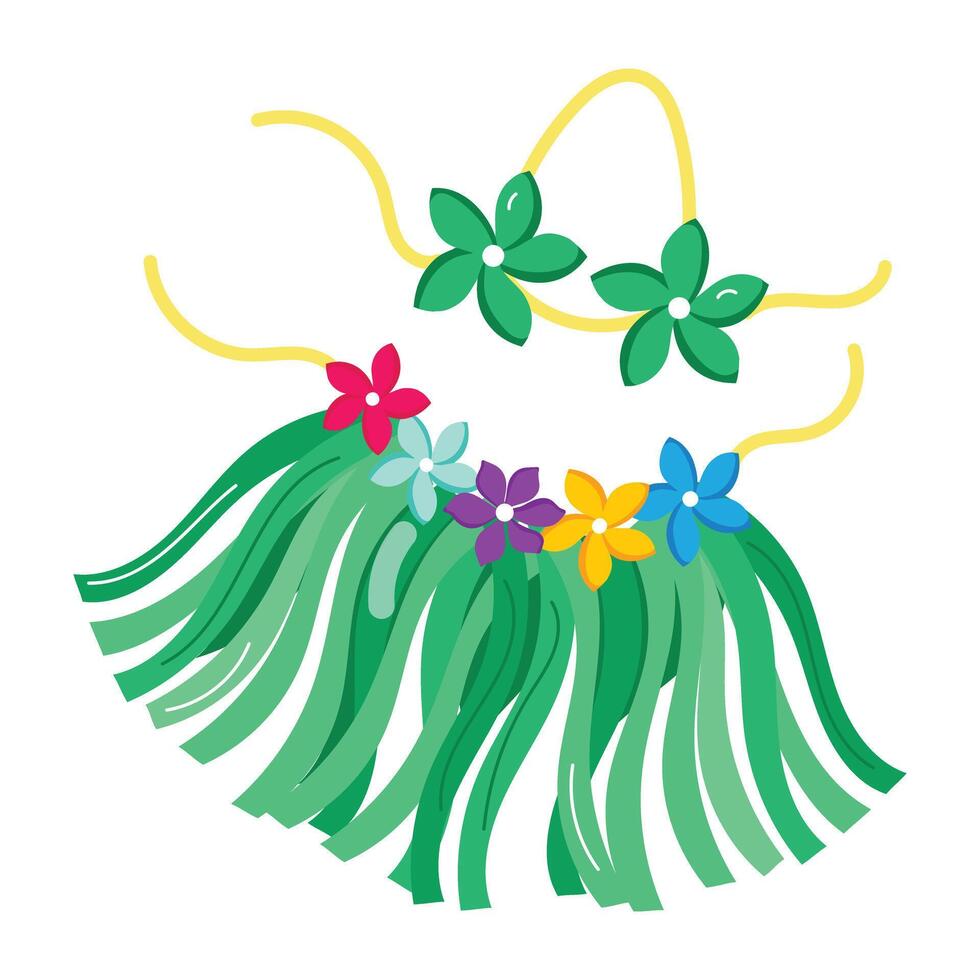 Hawaiian bikini sticker designed in flat style vector