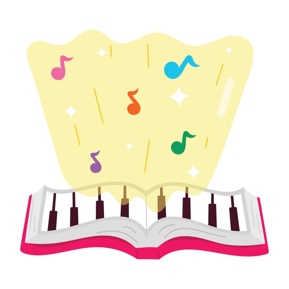 A flat style sticker of piano melody vector