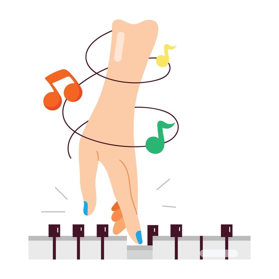 Pianoforte keyboard sticker in comic style vector