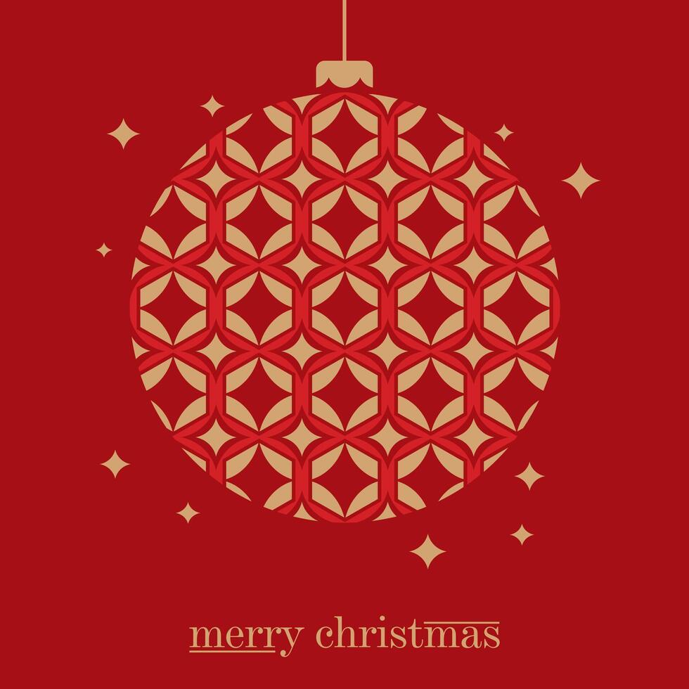 Merry Christmas red card template. vector