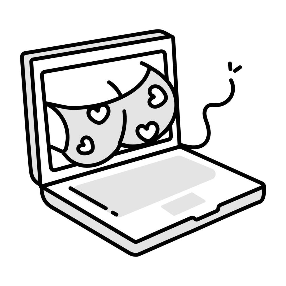 A doodle icon of online nudity vector