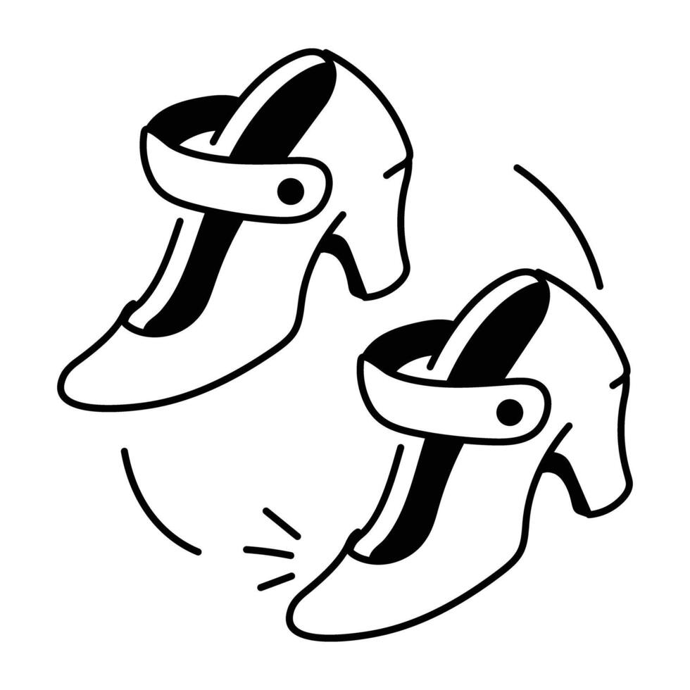 Doodle icon of a pair of dancing shoes vector