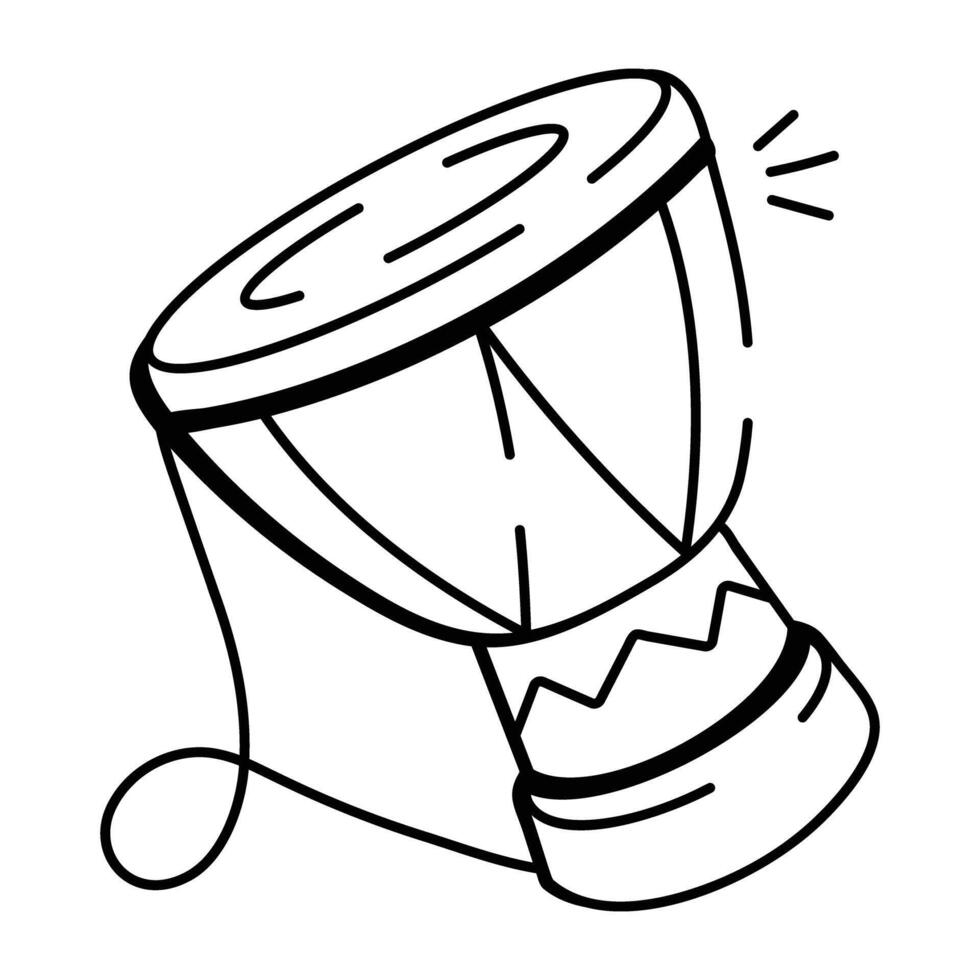 A hand drawn icon of a djembe drum vector