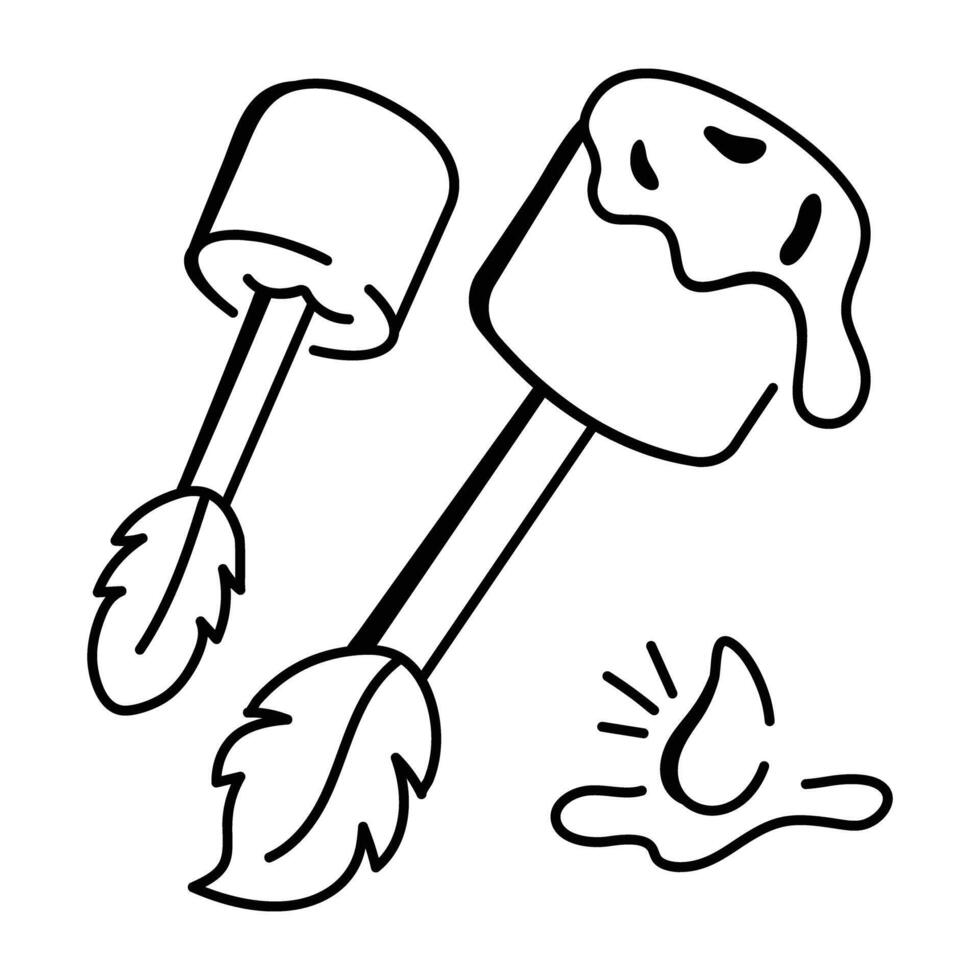 A hand drawn icon of melting marshmallows vector