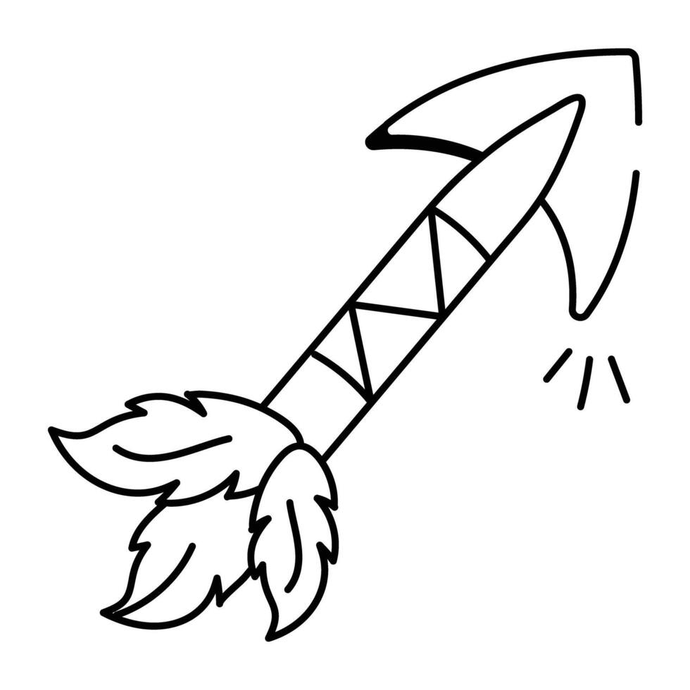 A sketchy icon of arrow weapon vector