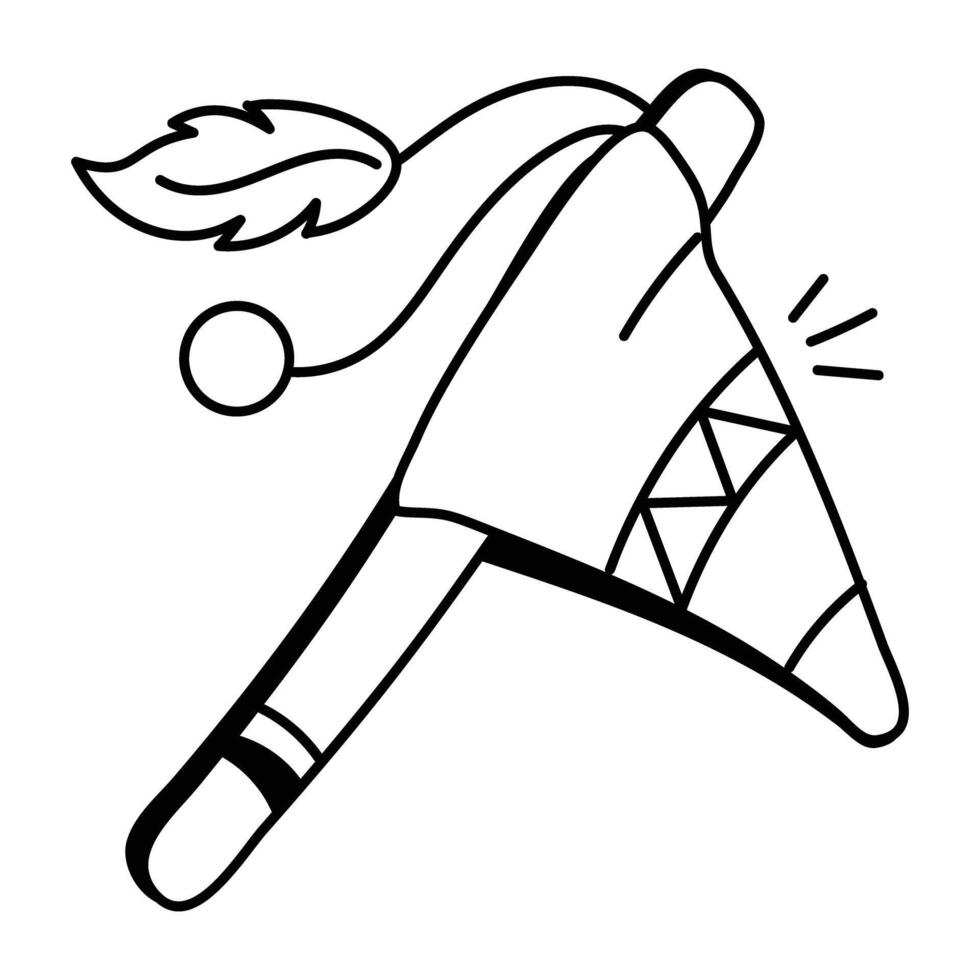 Tribal flag icon in doodle style vector