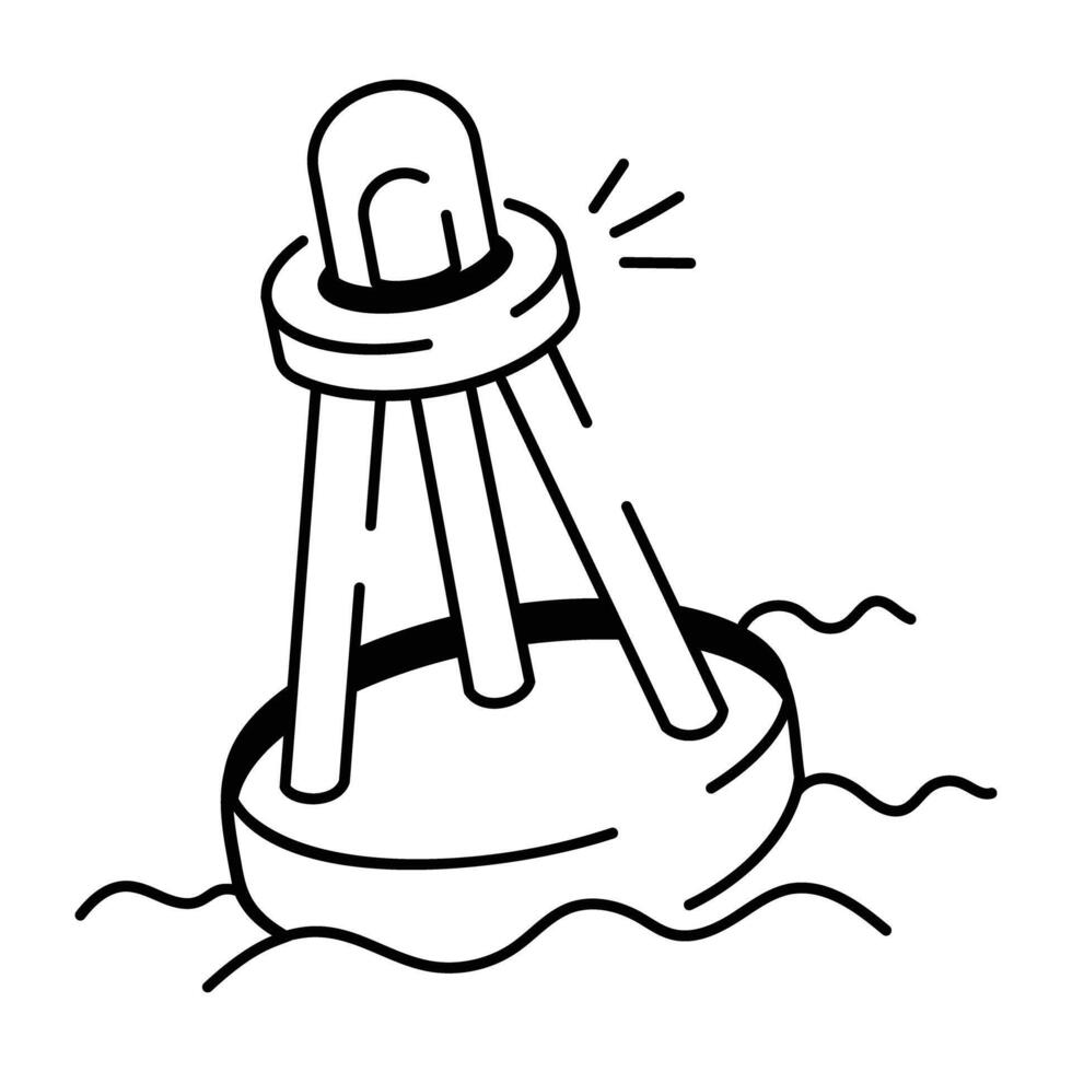 Sea buoy icon in sketchy style vector