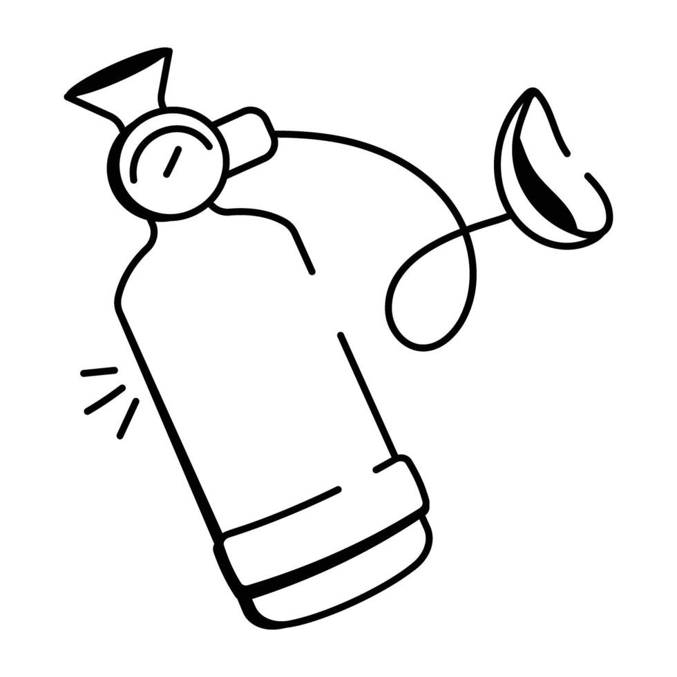 Oxygen tank icon in doodle style vector