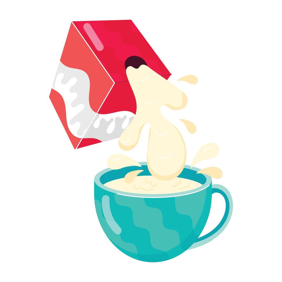 Comic style sticker of preserved milk vector