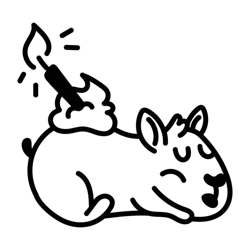 Pet birthday icon in drawing style vector
