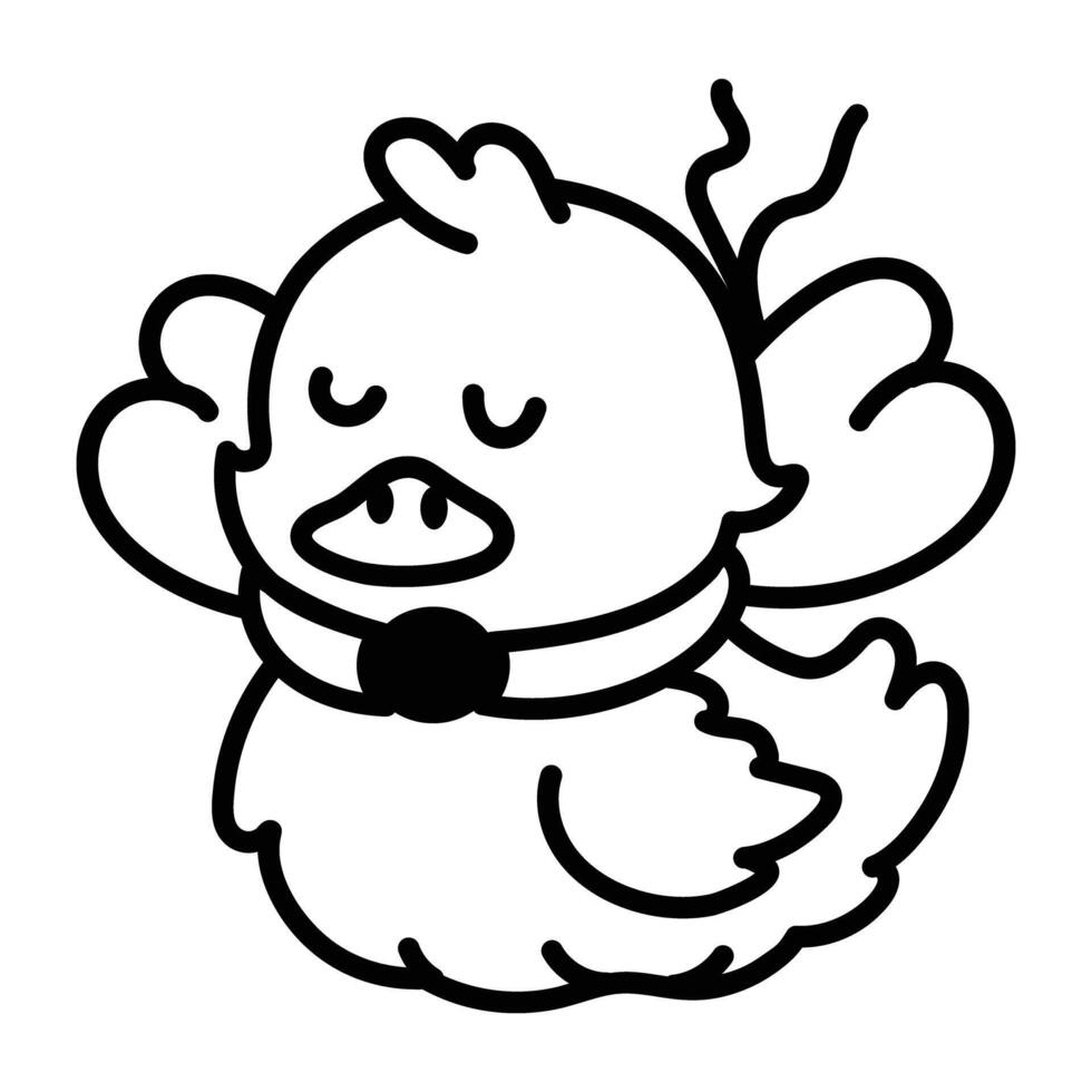 Duckling icon in drawing style vector