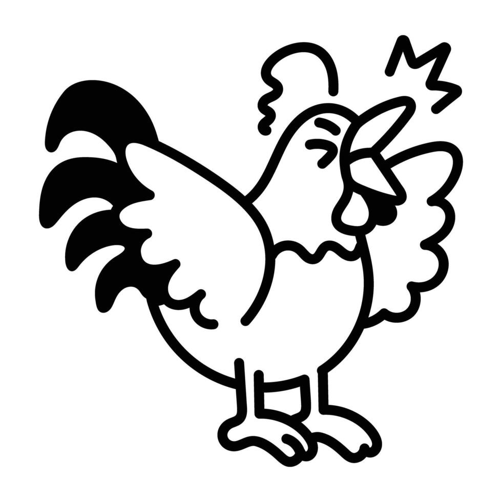 A doodle style icon of hen singing vector