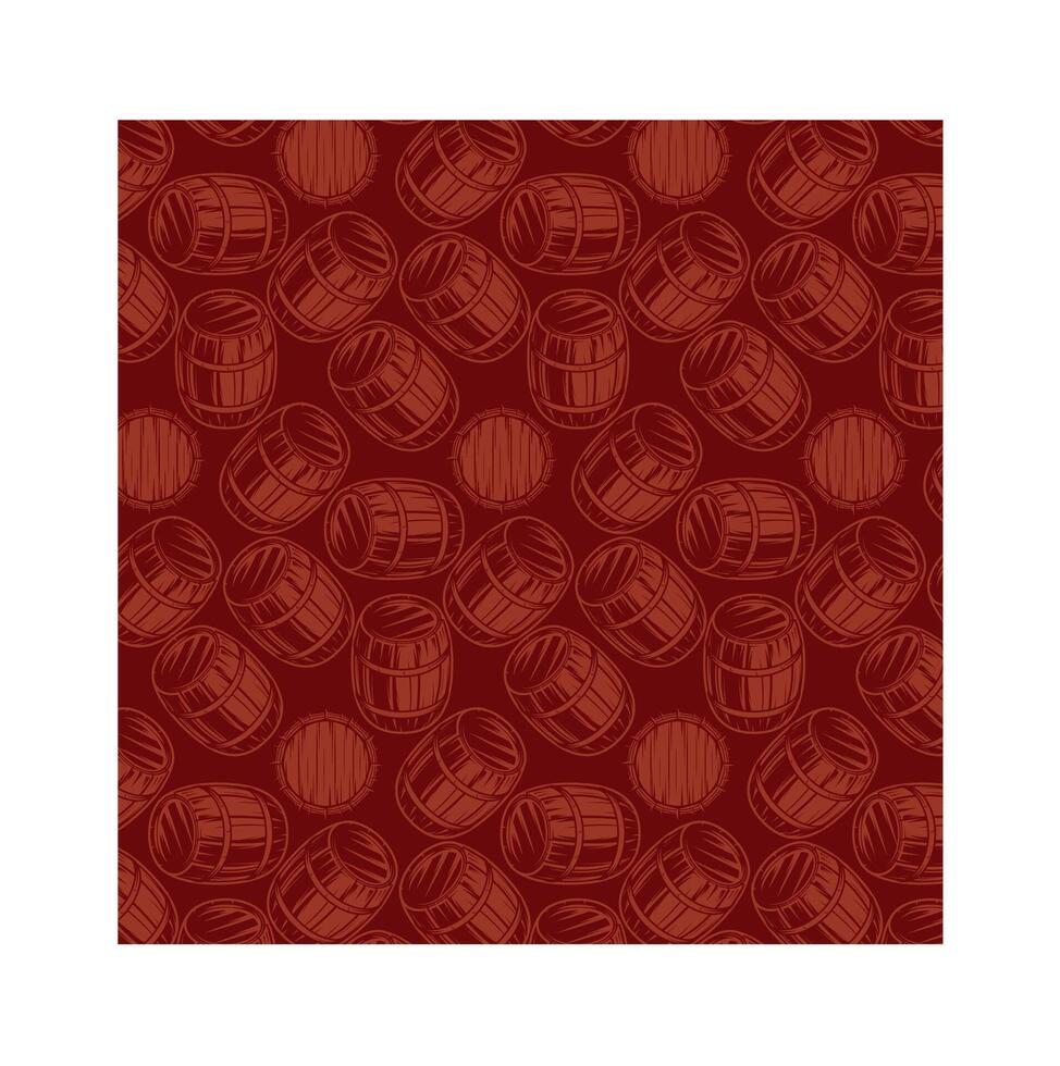background with barrels for drinks on brown background vector