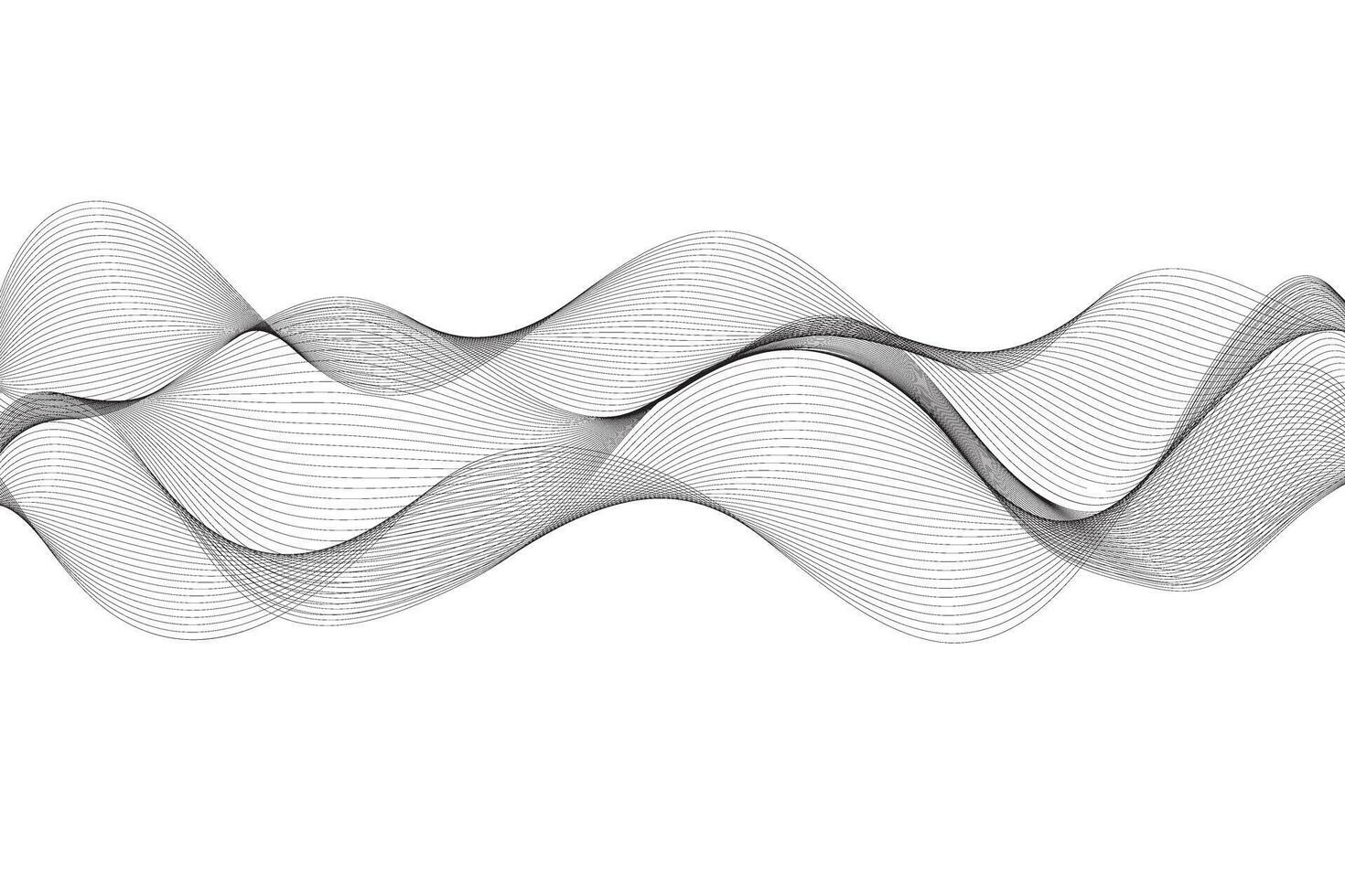 simple abstract black color creative geometric wavy line pattern a white wave with a white background vector