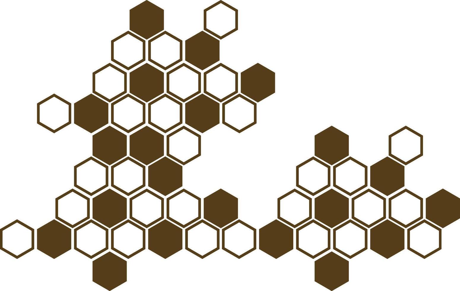 simple abstract coffee latte color honeycomb polygon pattern vector