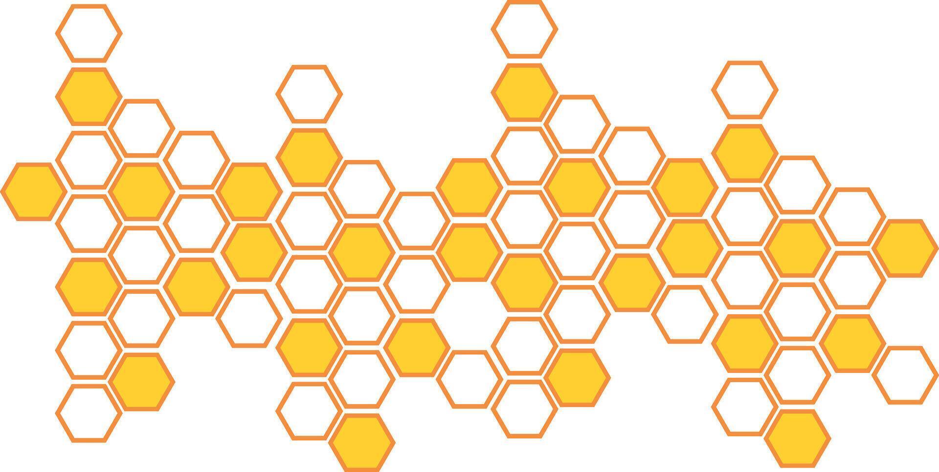 simple abstract dark light orange color honeycomb polygon pattern a wall of hexagons with a yellow and orange background vector