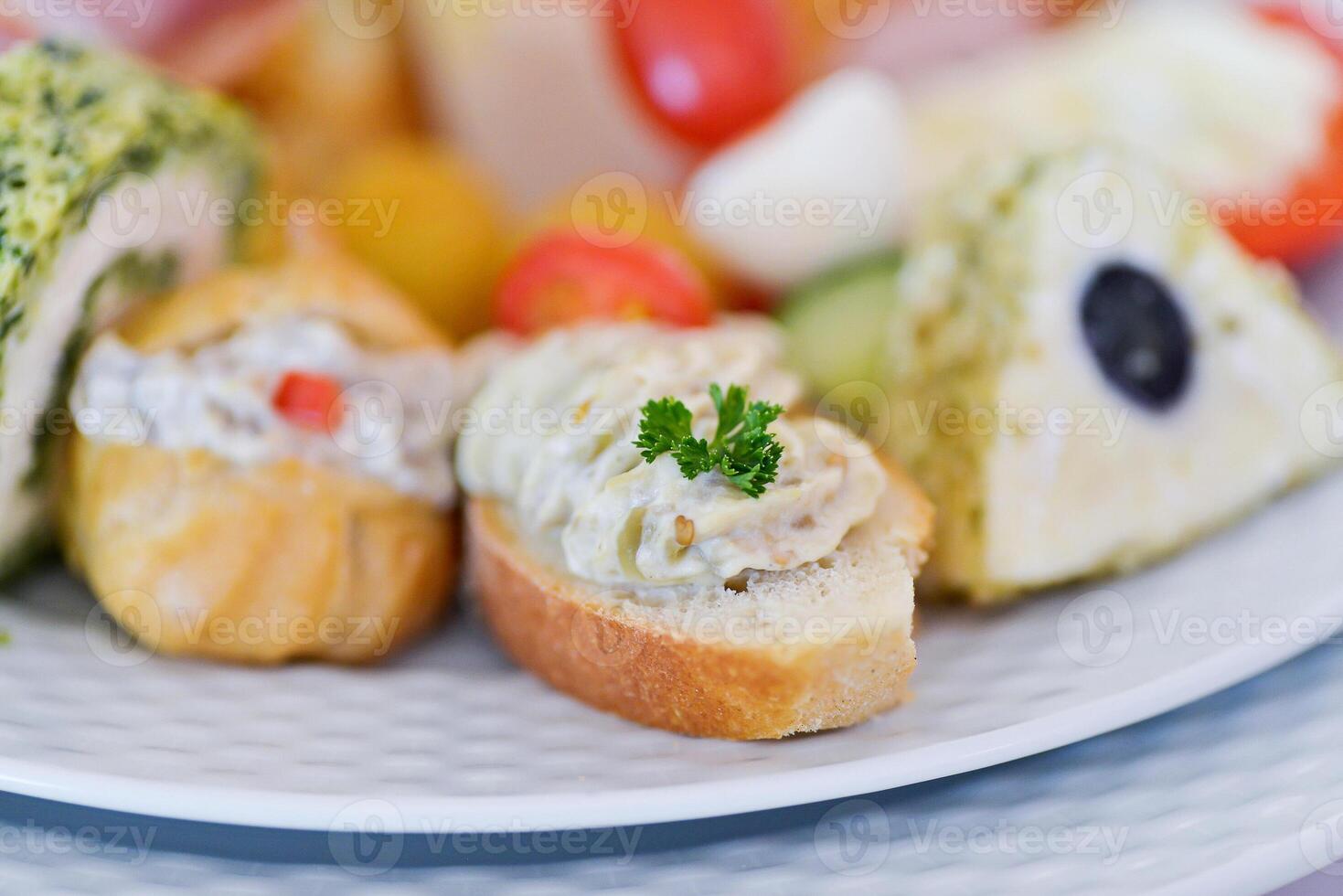 Elegant Aperitif Display on White Plate photo