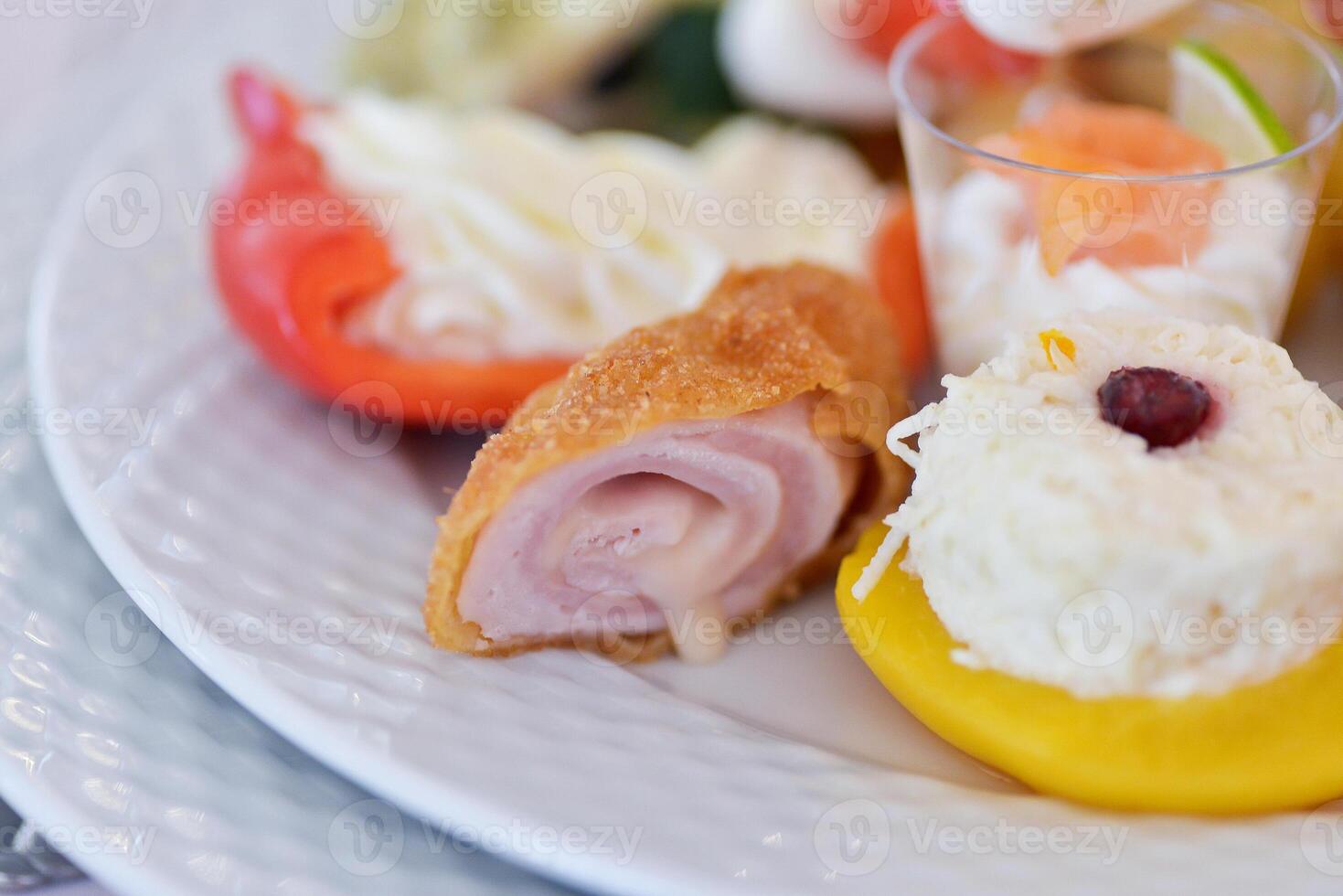 Elegant Aperitif Display on White Plate photo