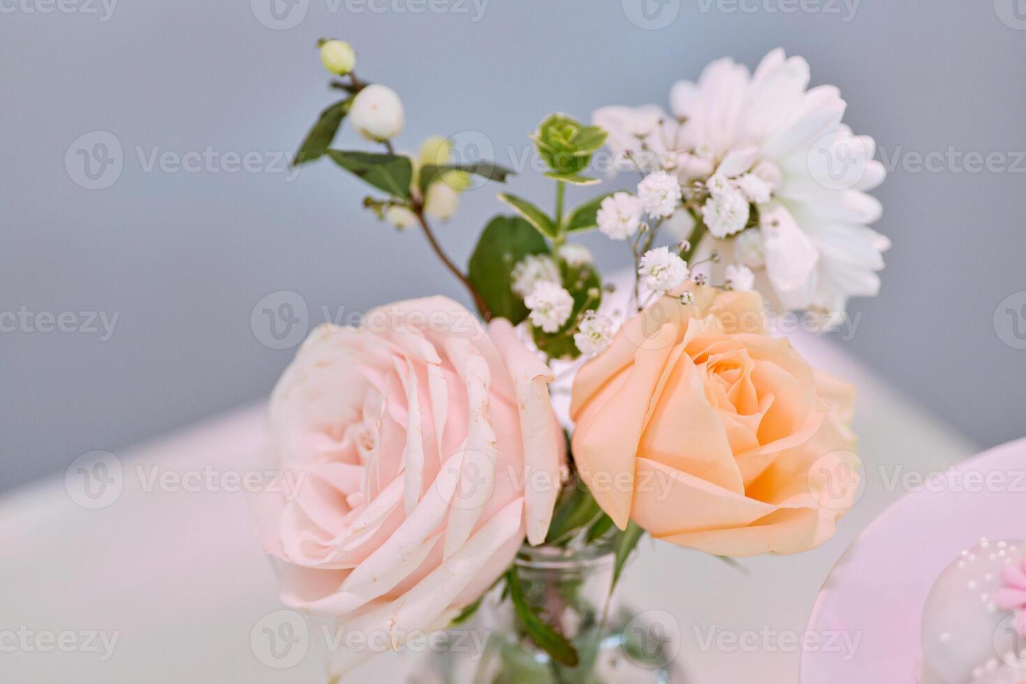 Beautiful Table Arrangements for Wedding Reception photo