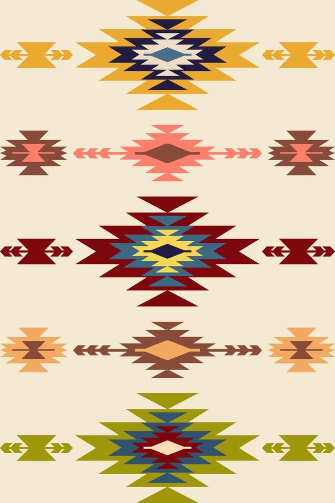 Navajo pattern design. Native American style. Can be used in fabric design for clothing, textile, wrapping, background, wallpaper, carpet, embroidery, print vector