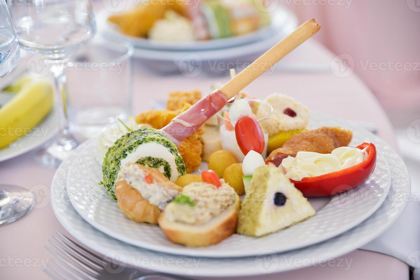 Elegant Aperitif Display on White Plate photo