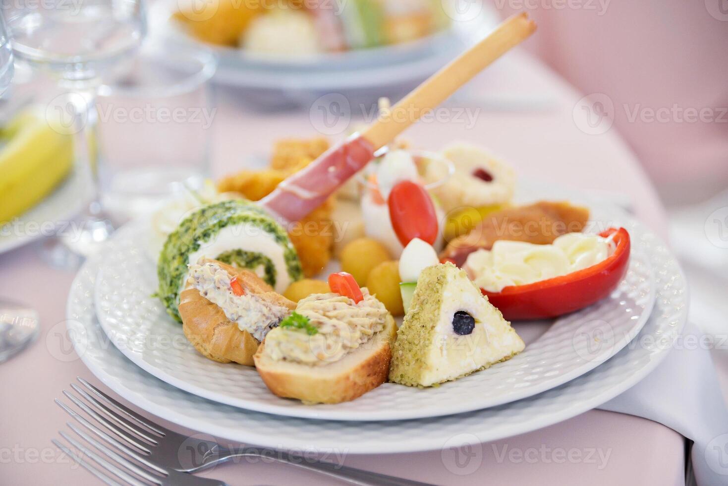 Elegant Aperitif Display on White Plate photo