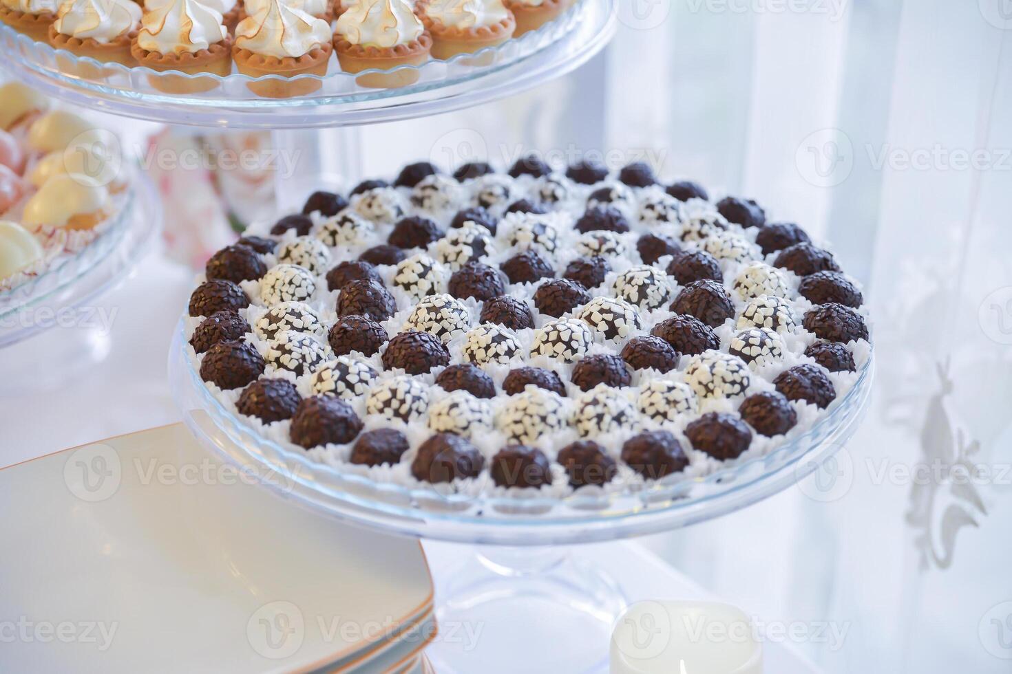 Elegant Sweets Display at Wedding Reception photo