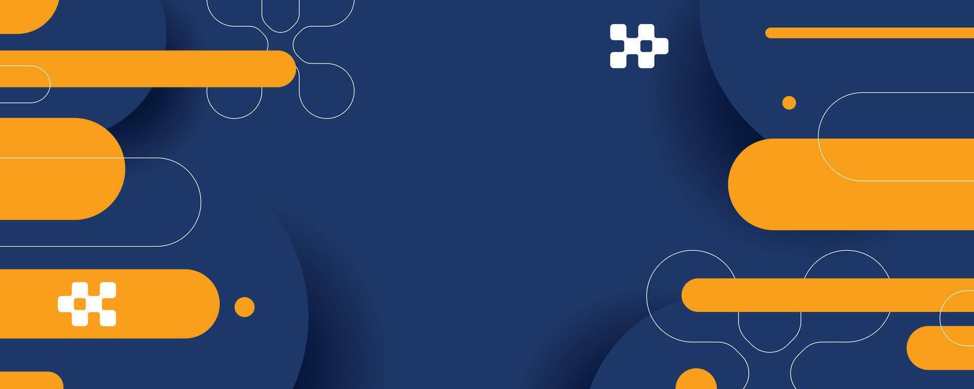 Background geometric shape. Dark blue and yellow. Abstract template vector