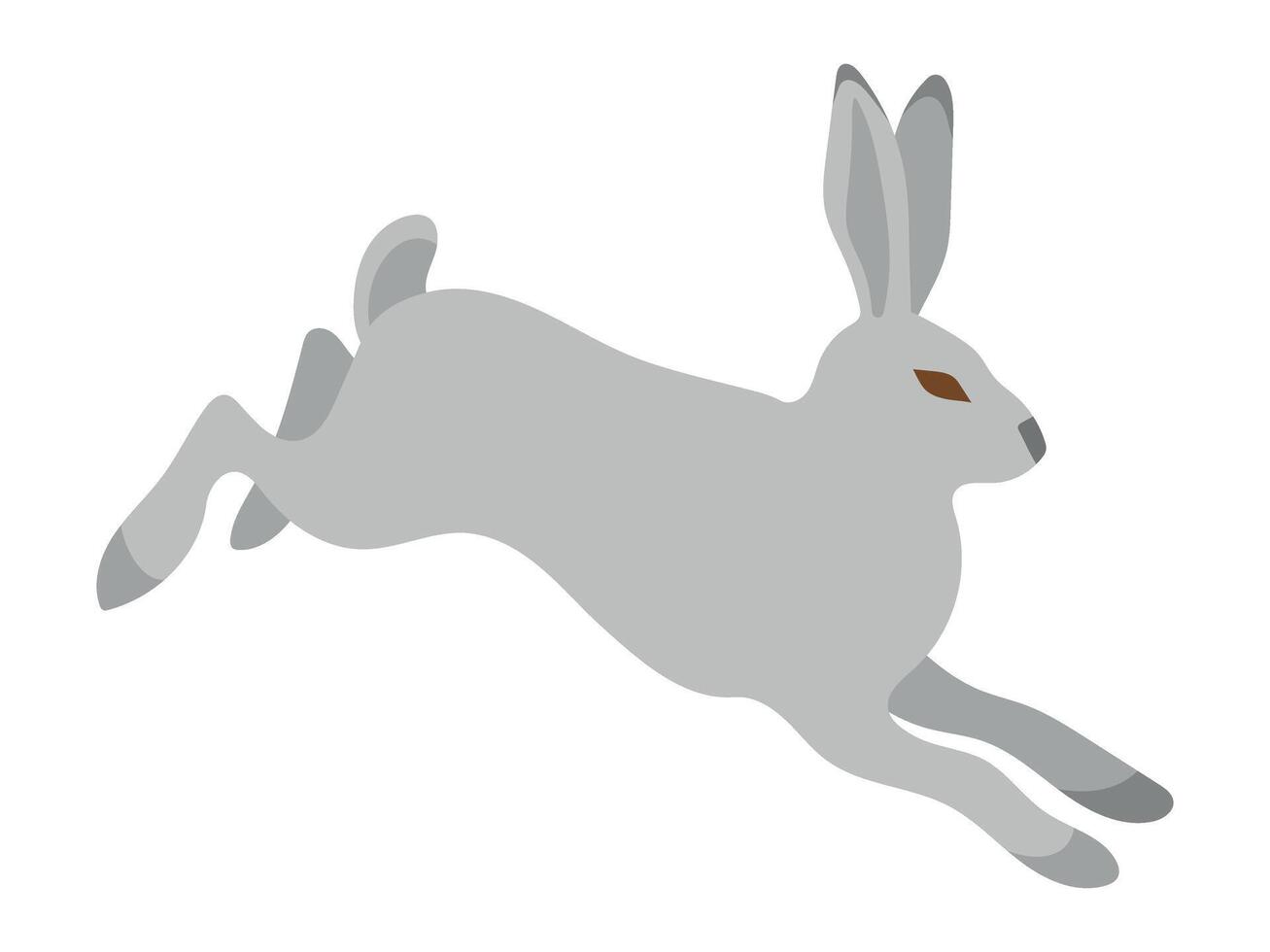 White hare jumping. Winter forest realistic animal. Isolated illustration for your design vector