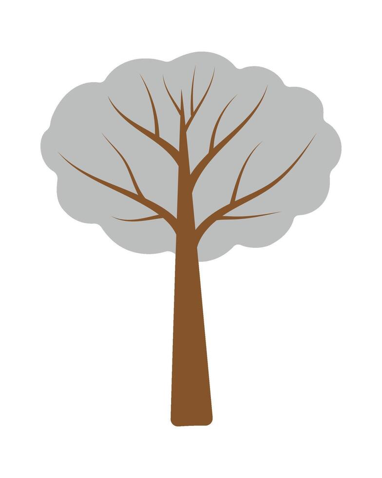 Winter tree. Simple hand drawing tree in the snow. Isolated illustration for your design vector