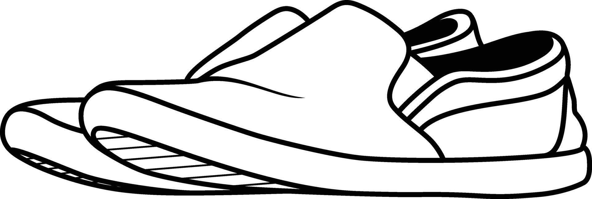 the solid outline icon of slip on sneakers vector