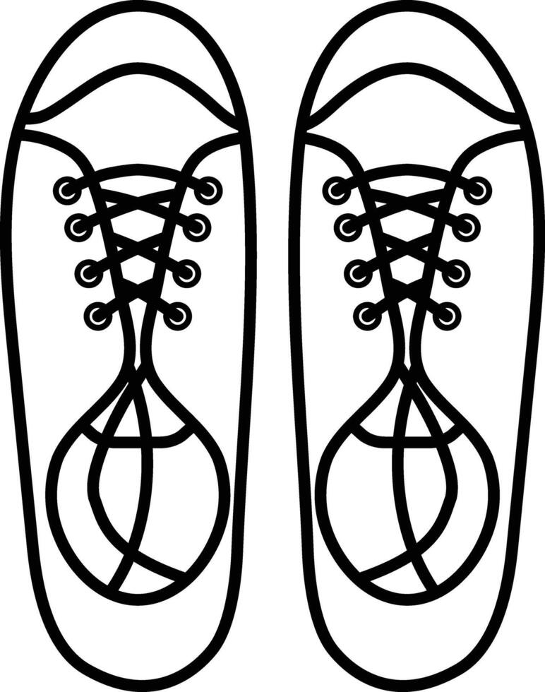 the outline icon of Sneakers from top angle vector
