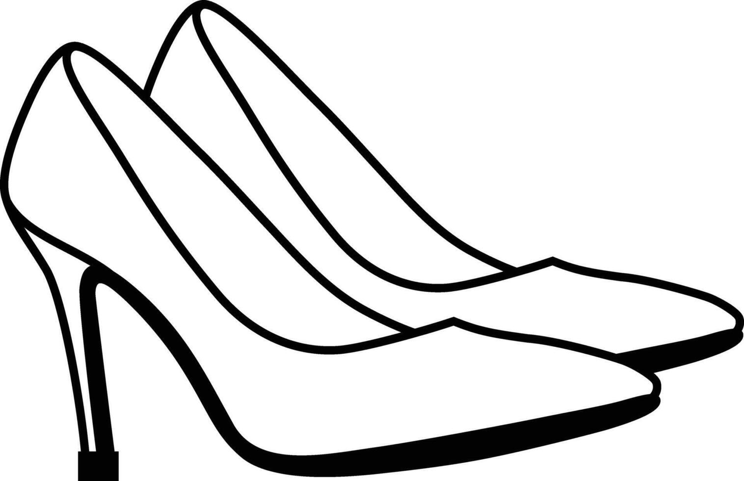 The Solid Outline Icon of High Heels vector