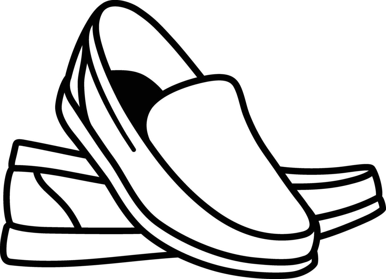 the Solid Outline Icon of the Stack of Loafers vector