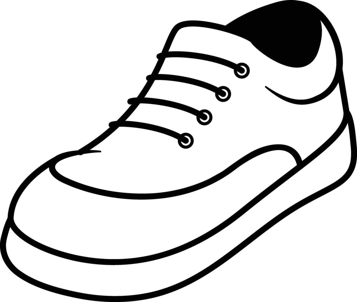 the solid outline icon of Simple Sneaker vector
