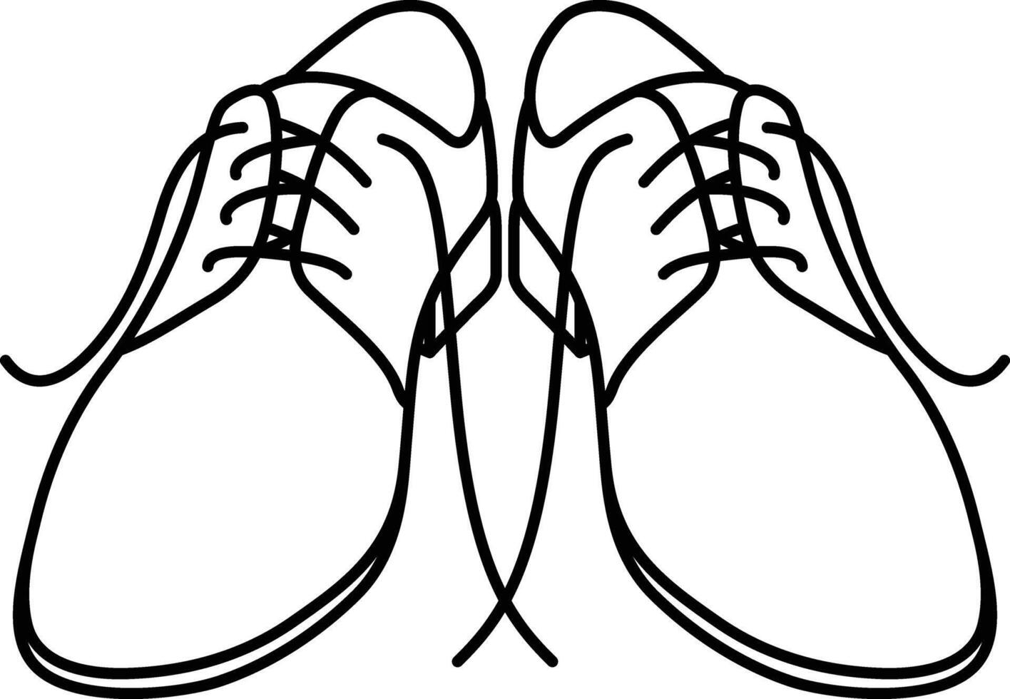 The Outline Icon of Loafers with ties vector
