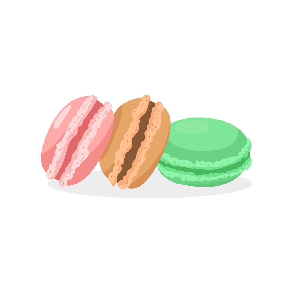 Illustration of macarons isolated on white background vector
