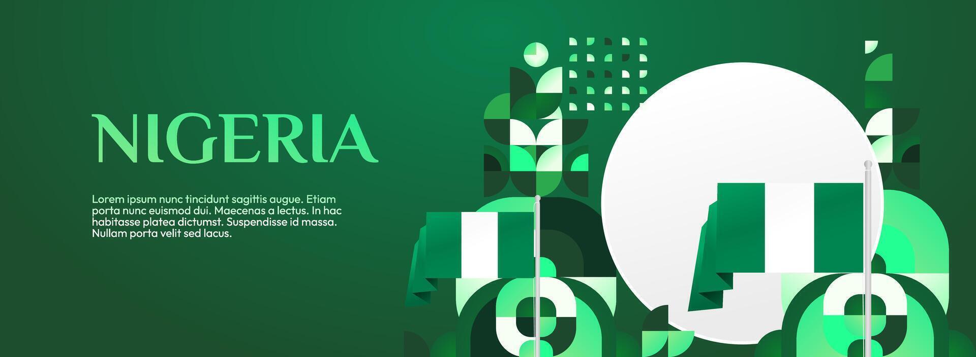 National Day Banner. Banner design featuring Nigeria national day with modern and professional design. vector