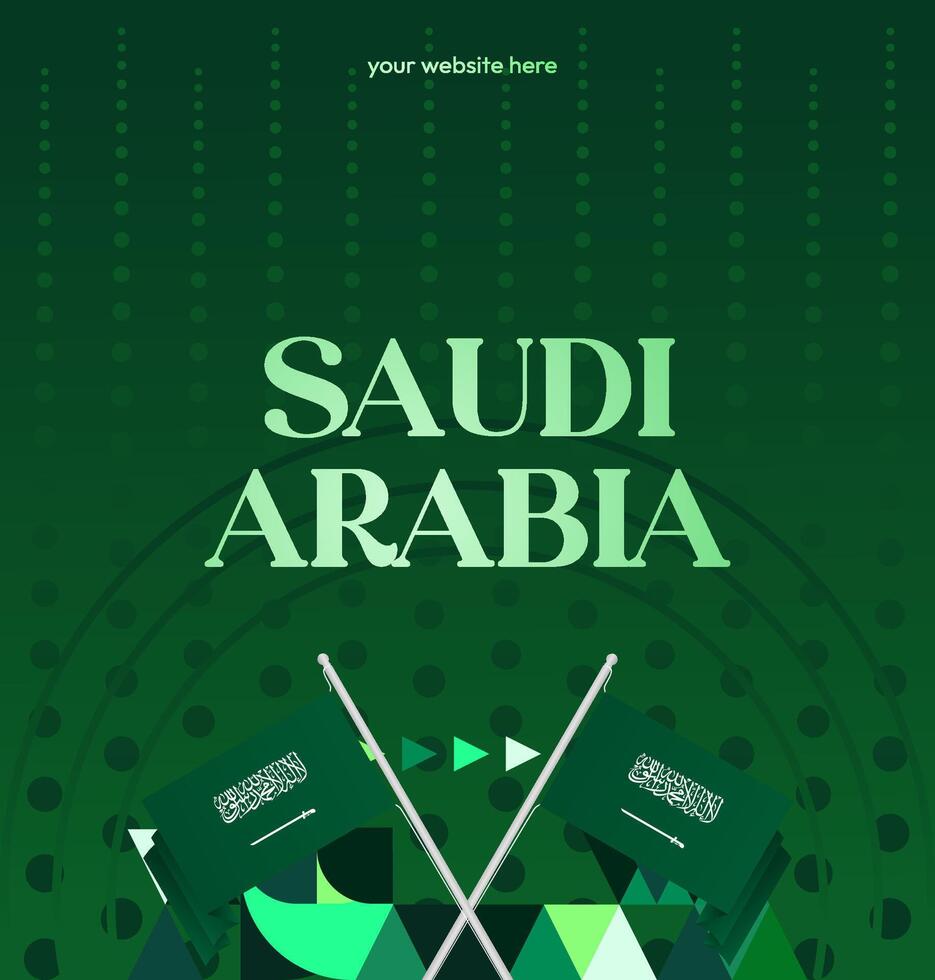Template design for festival or sporting event poster on Saudi Arabia National Day. vector