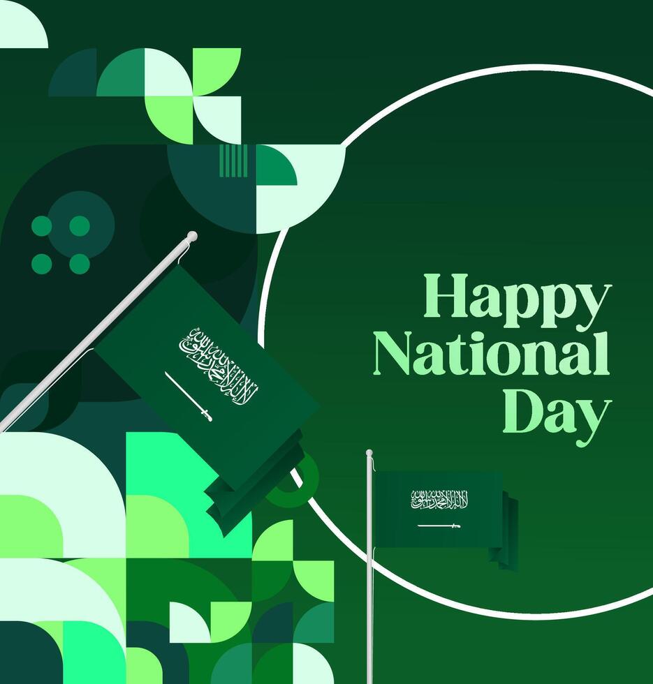 Banner for Saudi Arabia National Day event with contemporary design, perfect for posters and invitations. vector