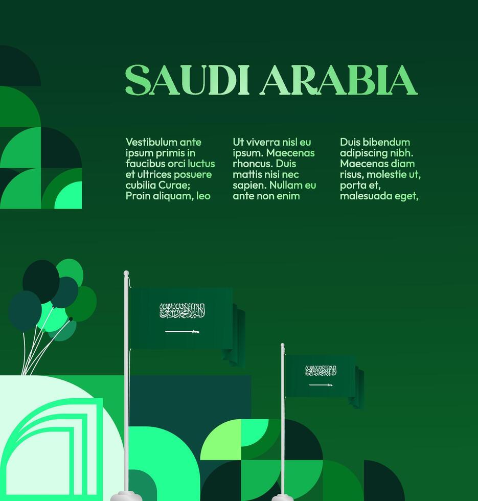 Template for Saudi Arabia National Day event with stylish and contemporary graphic design. vector